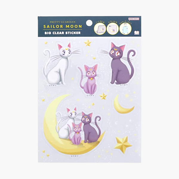 Sailor Moon Big Clear Sticker - Luna, Artemis & Diana